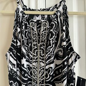 Black and whit paisley Inc summer dress